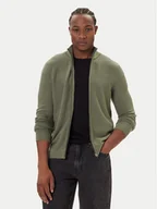 Swetry męskie - Mustang Kardigan Escondido 1016847 Zielony Regular Fit - miniaturka - grafika 1