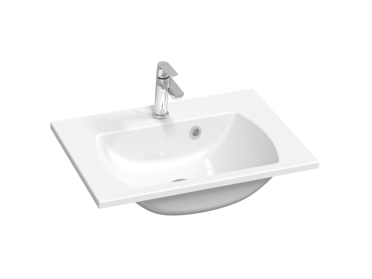 Ravak Prostokątna umywalka konglomeratowa Classic Slim 600 biała 1szt