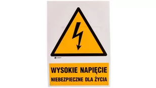 Tabliczka ostrzegawcza /WYSOKIE NAPIĘCIE NIEBEZPIECZNE DLA ŻYCIA148X210/ 3EOA/Q4/F - Pozostałe akcesoria sieciowe - miniaturka - grafika 1