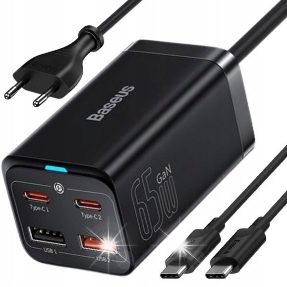 BASEUS ŁADOWARKA SIECIOWA LISTWA ZASILAJĄCA ZASILACZ 4x USB USB-C PD 65W