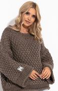 Swetry damskie - Damski sweter z wełną i alpaką Chunky Knit F1262, Kolor mocca, Rozmiar S/M, Fobya - Primodo.com - miniaturka - grafika 1