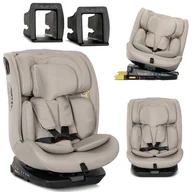 Foteliki samochodowe - FOTELIK 40-150 CM 0-36kg I-SIZE OBROTOWY ISOFIX 360 LORELLI RODEO BEŻOWY - miniaturka - grafika 1