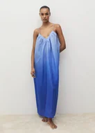 Piżamy damskie - MANGO - Koszula nocna z ramii z efektem cieniowania niebieski - L - Kobieta - miniaturka - grafika 1