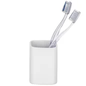 Kubki na szczoteczki do zębów - Wenko Kubek Hexa na szczoteczki i pastę do zębów wykonany z wysokiej jakości ceramiki kolor biały 6.5x6.5x9 cm marka B07B5GG9CX - miniaturka - grafika 1