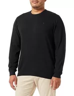 Bluzy męskie - Wrangler Bluza męska Crewneck Knit, Real Black, L - miniaturka - grafika 1