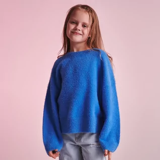 Swetry dla dziewczynek - Reserved - Puszysty sweter - Niebieski - grafika 1
