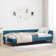 Stelaże pod materac - vidaXL Rama łóżka narożnego Z zagłówkiem Niebieski 90 x 190 cm - miniaturka - grafika 1