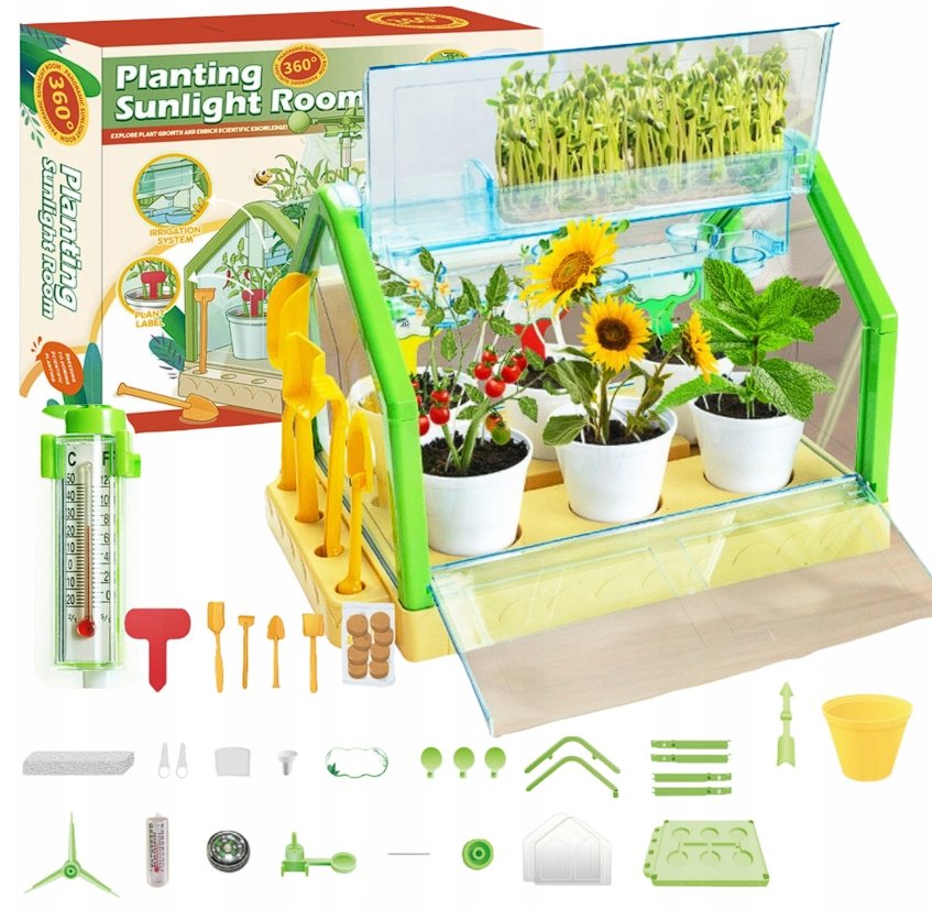 Mini Szklarnia Zestaw Edukacyjny Mały Biolog Prawdziwy Ogród Nauka Zabawa