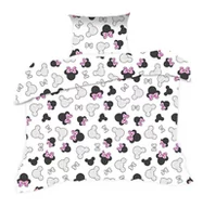 Pościel dla dzieci - Pościel 90x120 myszka biała czarna różowe kokardki Kids z poszewką 40x60 - miniaturka - grafika 1