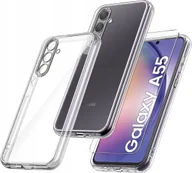 Etui i futerały do telefonów - Etui do Samsung Galaxy A55 | A55 5G WZMACNIANE 360° CLEAR + Szkło 9H - miniaturka - grafika 1