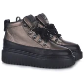 Botki damskie - Botki damskie Nessi 24666 czarny + złoto 39 - miniaturka - grafika 1