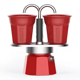 Kawiarka Bialetti Mini Express czerwona 2tz + 2 filiżanki - Zaparzacze i kawiarki - miniaturka - grafika 1