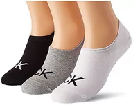 Skarpetki męskie - Calvin Klein Męskie skarpety męskie Footie Calvin Klein Logo Liner Socks 3 Pack, Szary melan? (Mid Grey), rozmiar uniwersalny - miniaturka - grafika 1