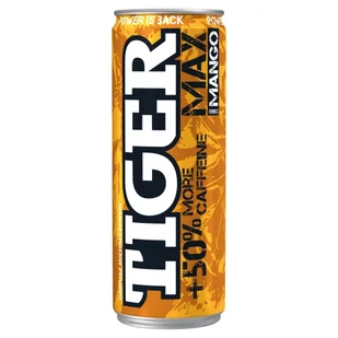 Tiger Max Gazowany napój energetyzujący o smaku mango 250 ml - Napoje energetyczne i izotoniczne - miniaturka - grafika 1