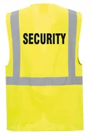 Odzież robocza - Kamizelka odblaskowa SECURITY - kieszenie, nadruk, rozmiar L - miniaturka - grafika 1