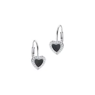 Biżuteria dla dzieci - Srebrne kolczyki 925 Czarne Serca dla dziewczynki - miniaturka - grafika 1