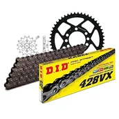Części motocyklowe - Zestaw łańcuchów DID stal 428VX / 126 nitowy zamek do Yamaha DT LC-2 125 ccm rok prod. 1985-1987 - miniaturka - grafika 1