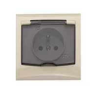 Gniazdka elektryczne - Gniazdo pojedyncze hermetyczne z uzemieniem GPH-1VZ beż vega - miniaturka - grafika 1