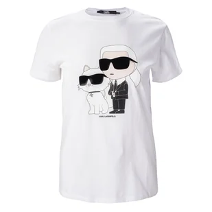 Damska Koszulka z krótkim rękawem KARL LAGERFELD IKONIK 2.0 T-SHIRT 230W1704-100 – Biały - Koszulki i topy damskie - miniaturka - grafika 1