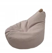 Fotele i pufy dla dzieci - Pufa worek dla dziecka Beżowa - Tkanina welurowa - miniaturka - grafika 1