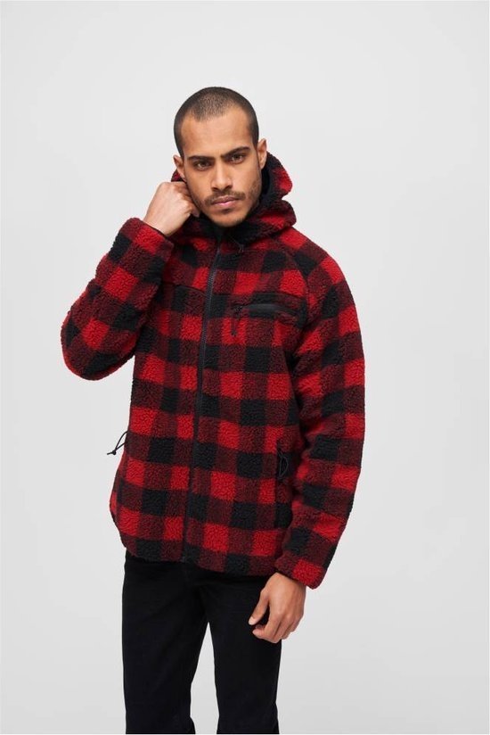 BRANDIT KURTKA MĘSKA CZERWONA W KRATKĘ PLUS SIZE 6XL 17AA