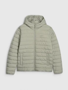 Męska kurtka puchowa pikowana 4F 4FWSS25TDJAM539 - oliwkowa - Kurtki i kamizelki sportowe męskie - miniaturka - grafika 1