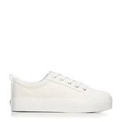 Półbuty męskie - Damskie sneakersy na platformie białe - miniaturka - grafika 1