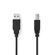 Kable USB - Nedis CCGL60100BK20 kabel USB 2 m USB 2.0 USB A USB B Czarny - miniaturka - grafika 1