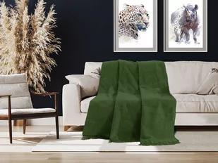 Koc bawełniany Unico 150x200 ciemna zieleń Darymex - Koce - miniaturka - grafika 1