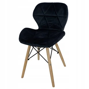 Krzesło welurowe Tapicerowane 024 Bw czarne - Krzesła - miniaturka - grafika 1