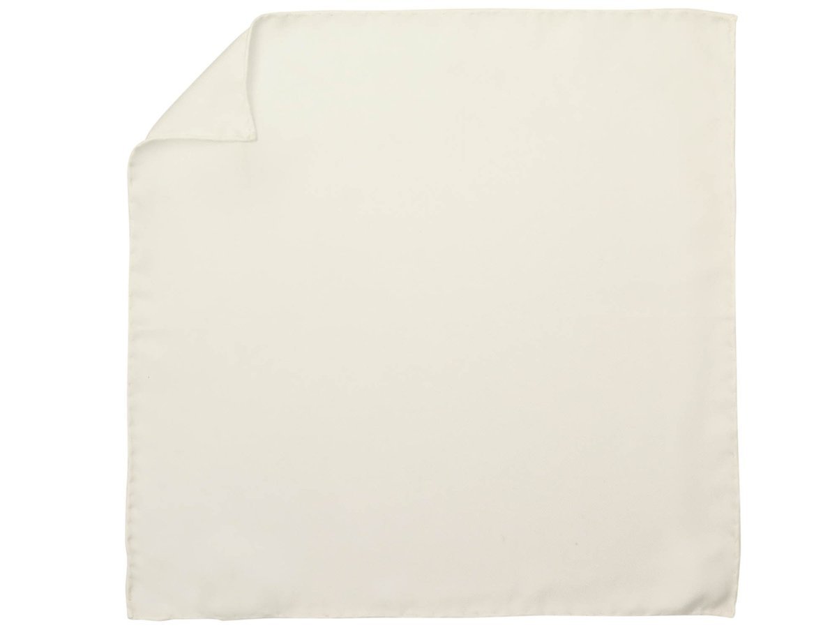 Biała jedwabna gładka poszetka EJ20