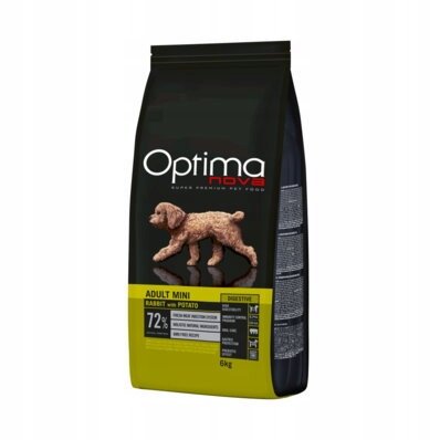 OPTIMANOVA Adult Mini Digestive Rabbit & Potato - sucha karma dla psa - 6kg
