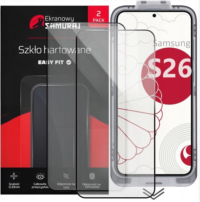 Szkło Prywatyzujące 9H do Samsung Galaxy S26 2szt + ramka montażowa