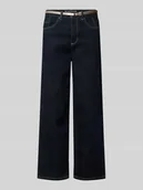 Spodnie damskie - Spodnie z prostymi nogawkami kuloty z mieszanka bawełny - miniaturka - grafika 1