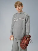 Bluzy dla chłopców - 4F Bluza dresowa loose z kapturem chłopięca - szara 158/164 (12-14 lat) - miniaturka - grafika 1