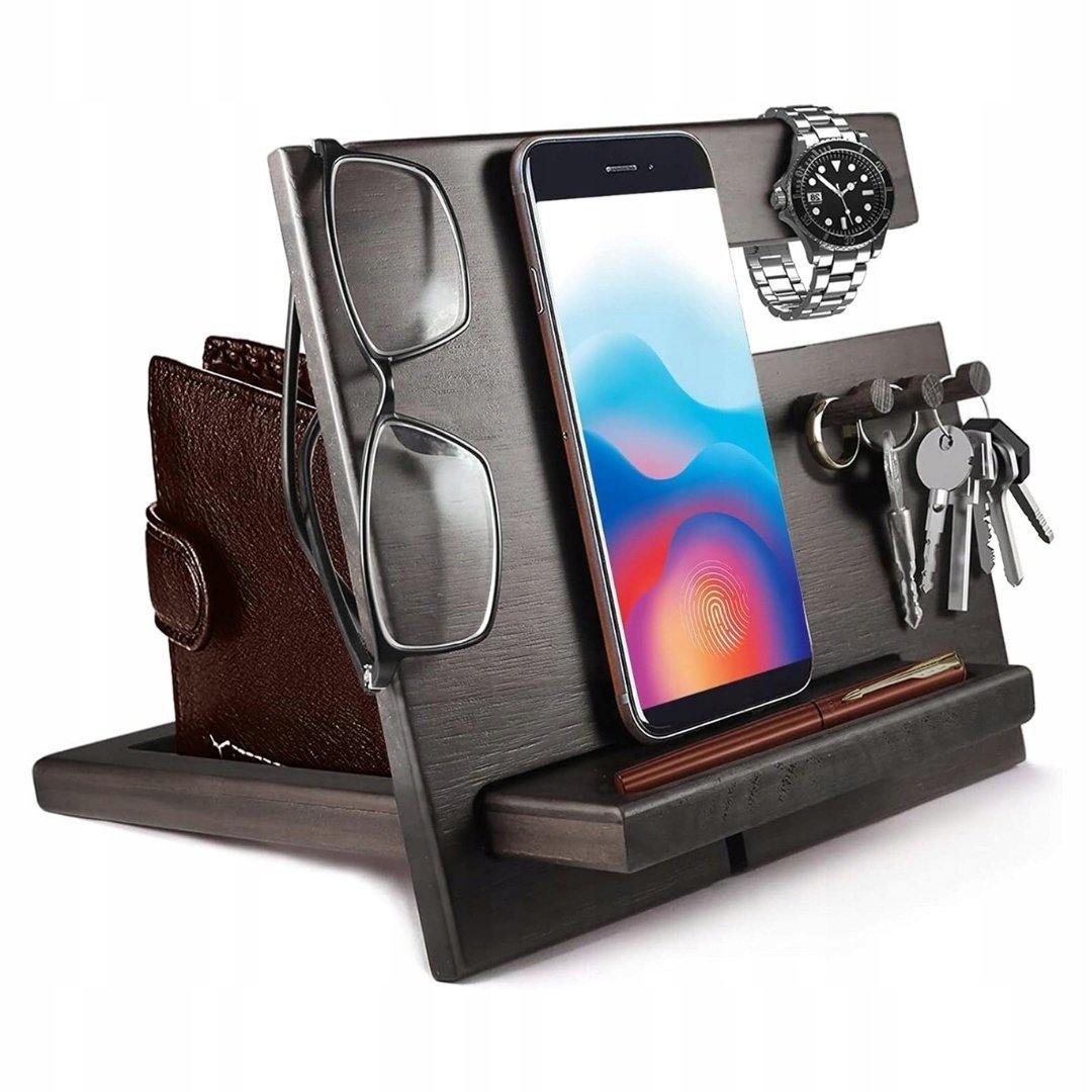 DREWNIANY STOJAK NA AKCESORIA ORGANIZER TACA WYSTAWOWA - PIĘKNY PREZENT