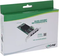 Karty sieciowe - Karta sieciowa InLine ® Quad Gigabit karta sieciowa 4x RJ45 1 Gb/s PCIe x1 - miniaturka - grafika 1