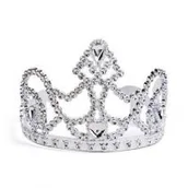 Stroje karnawałowe - Arpex Ozdoba karnawałowa tiara srebrna SR1145SRE - miniaturka - grafika 1