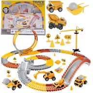 Samochody i pojazdy dla dzieci - Tor Samochodowy Wyścigowy Kolejka Duży Plan Budowy Auto Zestaw Puzzle 190El - miniaturka - grafika 1