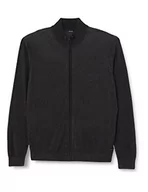 Kurtki męskie - Pierre Cardin Męska kurtka z dzianiny Zip Bicolor Rib Structure, szary, XL - miniaturka - grafika 1