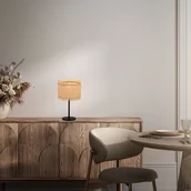 Lampy stojące - Briloner Lampa stołowa Borra, kolor naturalny, słoma, wysokość 42 cm - miniaturka - grafika 1