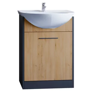 Szafka pod umywalkę SLIM SL2 czarny / dąb artisan - Szafki łazienkowe - miniaturka - grafika 1