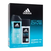 Zestawy kosmetyków damskich - Adidas Ice Dive Zestaw dezodorant 75 ml + żel pod prysznic 250 ml - miniaturka - grafika 1