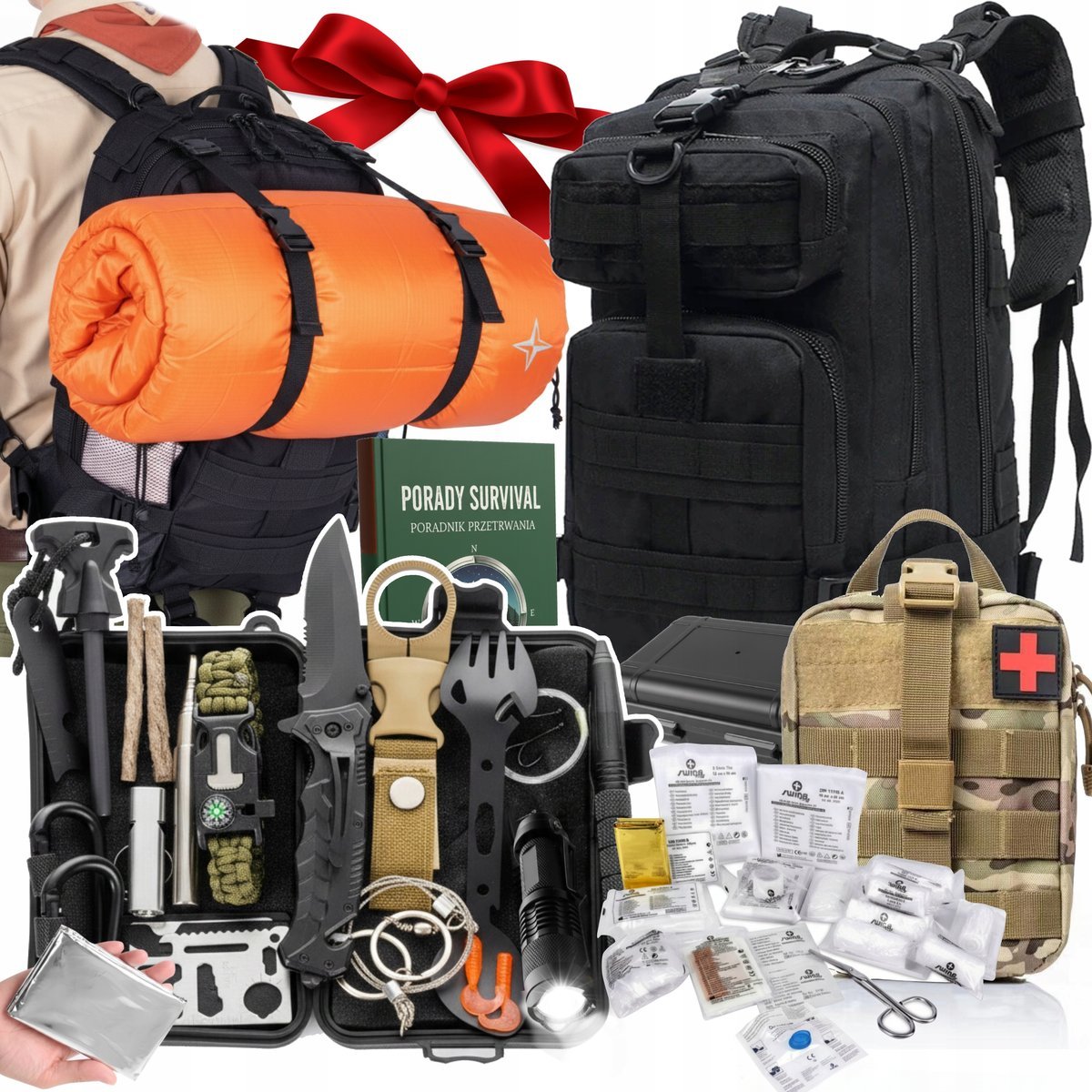 Duży Zestaw Przetrwania 73W1 Apteczka Plecak 35L Survivalowy XXL