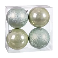 Bombki - Bombki choinkowe zielone plastikowe 10 x 10 x 10 cm (4 sztuki) - miniaturka - grafika 1