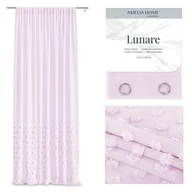 Firany - Firana LUNARE kolor różowy haftowany motyw boho taśma taśma woal 140x270 ameliahome - SCURT/AH/LUNARE/PLEAT/PINK/140X270 - miniaturka - grafika 1