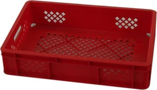 Artech Pojemnik transportowy EURO 130, ścianki i dno ażurowe, wym. 600 x 400 x 130 mm czerwony - Pojemniki przemysłowe - miniaturka - grafika 1