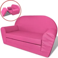 Pufy i podnóżki - vidaXL vidaXL Sofa amerykanka dziecięca różowa - miniaturka - grafika 1
