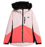 Kurtki narciarskie - 4F, Kurtka Narciarska Dla Dziewczynki, HJZ22-JKUDN003, różnokolorowy, Rozmiar 152 - miniaturka - grafika 1
