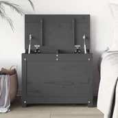 Skrzynie ogrodowe - vidaXL Skrzynia do przechowywania, szara, 60x32x45,5 cm, lita sosna - miniaturka - grafika 1